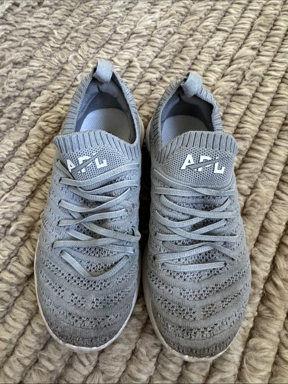 APL TechLoom Knit Slip-On Sneakers — Gray